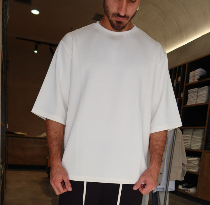 P804 טי שרט לייקרה לבן