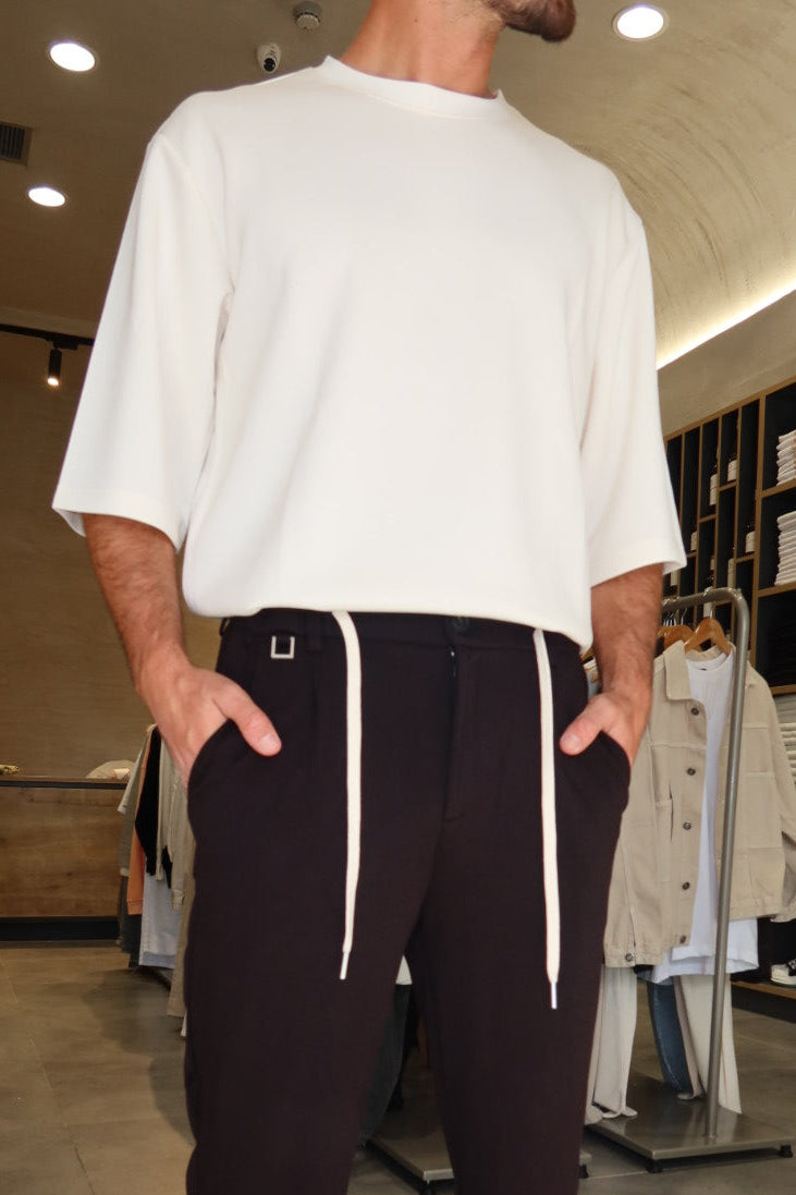 P804 טי שרט לייקרה לבן