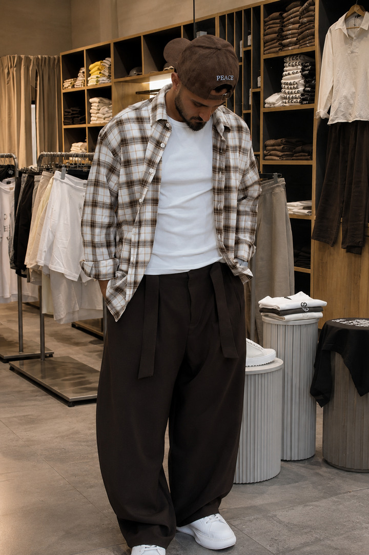 Vintage Check Overshirt Brown