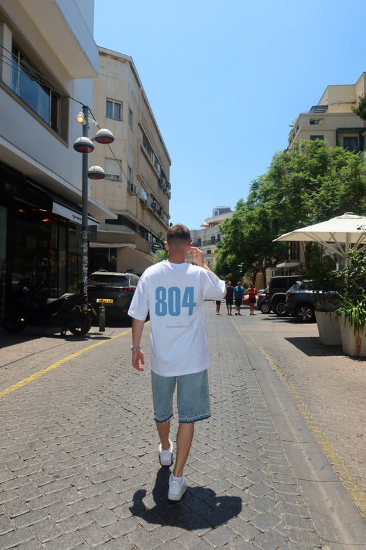 טי P804 תכלת רקום