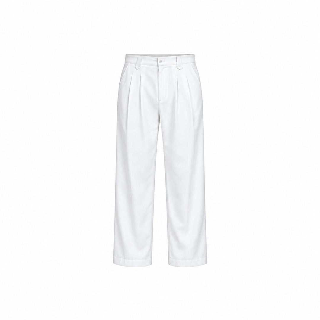 White Tailored Fit Trousers