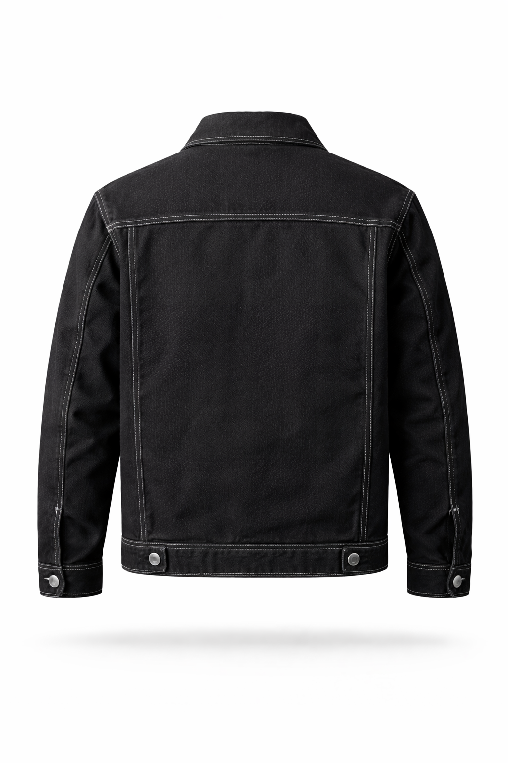 Contrast Stitch Black Jacket