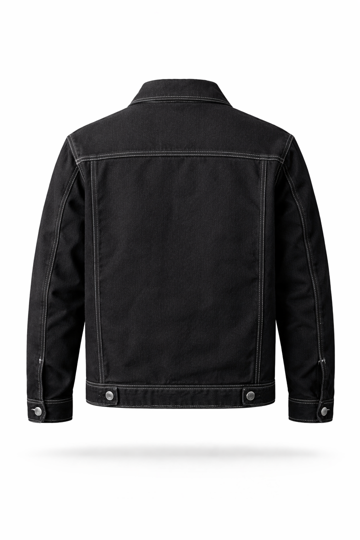 Contrast Stitch Black Jacket