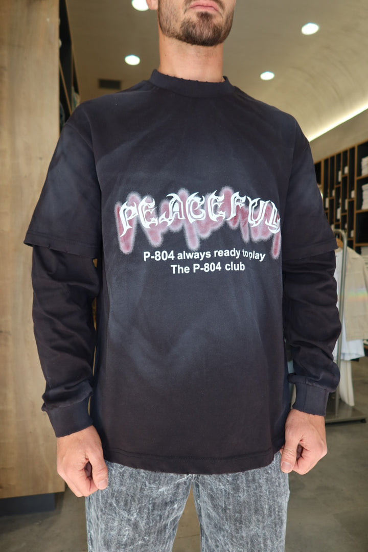 P804 פוטר שני שרוולים קרעים עדינים