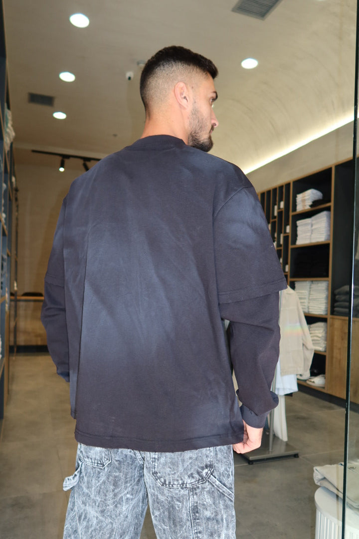 P804 פוטר שני שרוולים קרעים עדינים